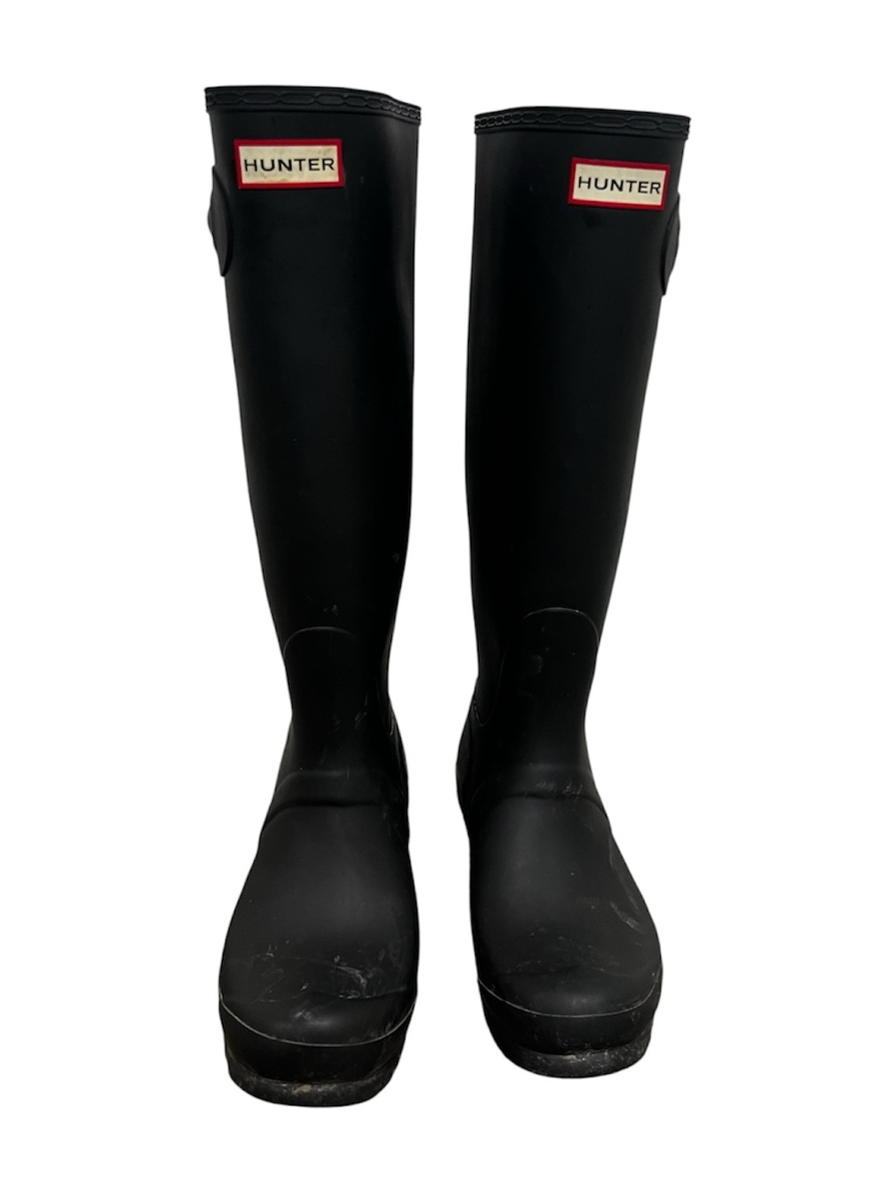 Hunter Womens Black Matte Rubber Rain BOOTS Original Tall Size 9 - Picture 2 of 9